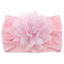 Nishine Soft Stretch Satin Rose Flower Baby Headband Newborn Knot Wide Nylon Headwraps Turban Girls Headwear Kids Photo Props