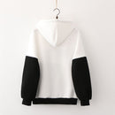 Harajuku Kawaii Women Cute Hoodie Black Pink Long Sleeve Graphic Cat Ear Funny Anime Teen Girls Pullover Vintage Sweatshirt 2021