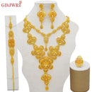Dubai Jewelry Sets Gold Color Necklace &amp; Earring Set For Women African France Wedding Party Jewelery Ethiopia Bridal Gifts