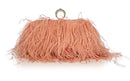 Designer Ostrich Fur Feather Wallet Clutch Bag Women Clutch Diamond Knuckle Rings Dinner Evening Bag Chain Purses Party XA531H