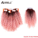 Noble Synthetic Hair Weave 16-20 inch 7Pieces/lot Afro Kinky Curly Hair Bundles With Closure African lace For Women hair Extensi