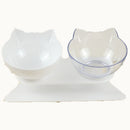 Non-Slip Cat Bowl Transparent Durable Pet Double Bowls With Raised Stand For Cats Dog Food Feeder Drink Water Bowl Pets Supplies