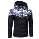 Men Causal Camouflage Patchwork Sets Camo Zipper Jacket+Pants 2PC Tracksuit Sportwear Hoodies Sweatshirt Pant Suit Plus Size