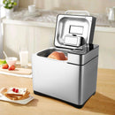 710W Multi-functional Automatic Stainless Steel Bread Maker 19 Programs Wheat Bread Maker with 3 Loaf Sizes Fruit Nut Dispenser