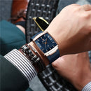 REWARD Top Brand Men's Watch Business Relogio Masculino Square Quartz Man Watch Men Wristwatch Full Steel Waterproof Male Watch