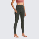 SYROKAN Thermal Fleece Lined Leggings Women High Waisted Winter Yoga Pants with Pockets-28 Inches