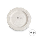 Ceramic Rabbit Plate Household Round Dinner Plate White Butterfly Embossed Craft Dessert Cake Plate Wedding Decoration Tableware