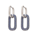 ZHUKOU one pair Hoop Earrings Women CZ Jewelry Gold /Silver Color Rectangle Earring Hoops for party birthday gifts model:VE129