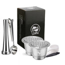 ICafilas  Reusable Coffee Filter for Nespresso  Machine With Tamper Stainless Steel Capsule for Nospresso