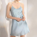 新款100%桑蚕丝吊带睡裙女性感睡衣Pajamas Night Gown Nighty
