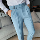 Pantalon Homme British Style Business Formal Wear Suit Pants Men Clothing Solid Slim Fit Casual Office Straight Trousers 5Colors