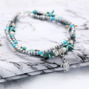 BLUESTAR Bohemian Multiple Layers Turtle Beads Anklets jewelry Vintage Chain Anklet Bracelet Beach Jewelry DIY bangle set