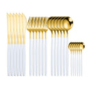 Tableware Gold Stainless Steel Cutlery Set 18/10 Travel Cutlery Silverware Dinner Knife Fork Spoon Flatware Set Dishwasher Safe