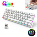 RK61 Wireless Mechanical Keyboard, Bluetooth5.0/2.4Ghz/Wired Tri-Mode Gaming Keyboard, 60% RGB Hot Swappable Gamer Keyboard