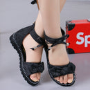 New 2022 Summer Girls Sandals Fashion Bowknot Zipper Princess Girls Shoes Children Kids Baby Party Flat Sandals Shoes A857