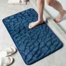 Simple Momery Foam Bathroom Mat 3D Cobblestone Pattern Absorbent Bath Rug Toilet Hallway Non-Slip Doormat Floor Carpet Washable