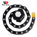 WEST BIKING Bike Lock Anti Theft Foldable Chain Locks With Key Alloy Steel Folding Safety Motorcycle Bicycle Locks For Cycling