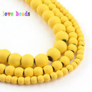 4/6/8mm Natural Matte Multicolor Hematite Stone Rubber Loose Round Beads for Accessories Jewellery Making Diy Bracelet 15"