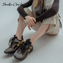 Smile Circle Women Sneakers Flat Platform shoes Suede Leather fashion casual Breathable Thick bottom Ladies Shoes
