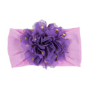 Nishine Soft Stretch Satin Rose Flower Baby Headband Newborn Knot Wide Nylon Headwraps Turban Girls Headwear Kids Photo Props