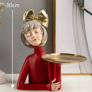 Cute creative Bouquet Girl Ornaments Sculpture Statue gifts Living Room TV cabinet Flower arrangement Modern Home Decoration