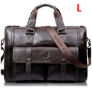 Men Leather Black Briefcase Business Handbag Messenger Bags Male Vintage Shoulder Bag Men&