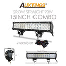 Auxtings 12'' 22'' 20inch 12V 24V offroad led light bar Spot Flood Combo 20'' 126W led Work Light for Jeep Car 4WD Truck SUV ATV