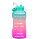 Quifit加仑2升吸管水壶 3.8和2升大容量Tritan材质 不含BPA 励志标语 时间刻度 2000毫升水壶