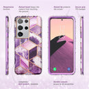 For Samsung Galaxy S21 Ultra Case 6.8" (2021) I-BLASON Cosmo Full-Body Glitter Marble Cover WITHOUT Built-in Screen Protector