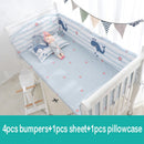 6Pcs Cartoon Baby Crib Bumpers Babies Bedding Sets Padded Baby Crib Rail Cot Bed Sheets Cotton  Customizable Baby Beddings Set