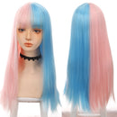 SHANGKE Synthetic Red Black Blonde White Lolita Wigs For Women Long Straight Wig With Bangs Genshin Impact Cosplay Wig