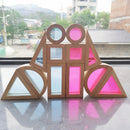 Kids Montessori Wooden Toys Sensory Rainbow  Blocks Solid Rubber Wood Stacking Acrylic Buliding Blocks Creative Educational Toys