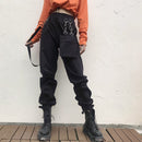 Rockmore Harajuku Ribbon Cargo Pants Women Joggers Winter Sweatpants Trousers Black Loose Wide Leg Sweat Pants Femme