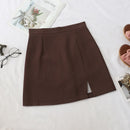 HELIAR 2022 Spring Women Skirts Preppy Style A-line High-waist Split Mini Skirts Women Solid Elegant Casual OL Skirts For Women