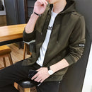 Fashion Men Hoodie Printed HANDLE Korea Hooded Hoodies Male With Side Zipper Pockets Teenage Pullovers Sweatshirts Men Clothing