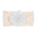 Nishine Soft Stretch Satin Rose Flower Baby Headband Newborn Knot Wide Nylon Headwraps Turban Girls Headwear Kids Photo Props