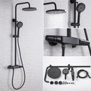 Black Rainfall Shower Faucets Set Wall Mounted Rain Shower Faucet Storage Bath Mixer Tap Hot Cold with Hand Shower EL3903