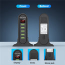 USLION 5 Port USB Charger HUB Multi USB Charging Station Dock Desktop Wall Home LED Display Universal New Chargers EU US UK Plug