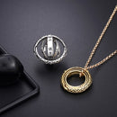 Gold Astronomical Ring For women ball mood rings Creative Complex Rotating Cosmic letter Finger ring men fashion jewelry gifts