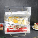 StoBag 10pcs Transparent With Paper Bottom Tote Boxes Baby Shower Cake Decoration Birthday Party Package Backing Supplies Box