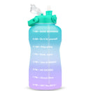 Quifit加仑2升吸管水壶 3.8和2升大容量Tritan材质 不含BPA 励志标语 时间刻度 2000毫升水壶