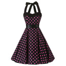 Women Red Cherry Party Dress Vintage 50s Rockabilly Hepburn Dress 2023 Elegant Summer Strapless Swing Retro Halter Pin up Dress