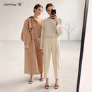 Mnealways18 Vintage Zipper Khaki Trousers Women High Waist Office Pants Ladies Brown Trousers Work Wear Autumn Long Pants 2021