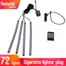 Led Car Interior Backlight With Usb Cigarette Lighter Ambient Atmosphere Mood Light Rgb Remote App Auto Foot Decorative Lamp