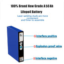 LiitoKala 3.2V 50Ah 磷酸铁锂电芯，适用于12V 52Ah 可充电电池组DIY太阳能储能
