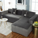 2022 Velvet L Shaped Sofa Cover For Living Room Elastic Furniture Couch Slipcover Chaise Longue Corner Sofa Covers Stretchable