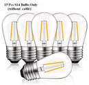 IP65 15M 15Bulbs S14 LED String Light Commercial Weatherproof LED Patio String 2W E27 Bulb Holiday Garland Garden Wedding Lights