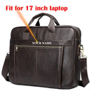 WESTAL Men's Briefcases Messenger Bag Men's Genuine Leather 14'' Laptop Bag Man Leather Office Business Bags for Document 8572