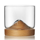 5oz Mountain Wine Glass mug with Wooden chinese tea mug Bottom Whiskey Glasses Japanese Household Tea Cup wood mug gift