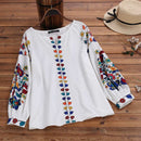 ZANZEA 2022 Fashion Printed Tops Women's Autumn Blouse Bohemian V Neck Long Sleeve Shirts Female Casual Loose Blusas Oversized
